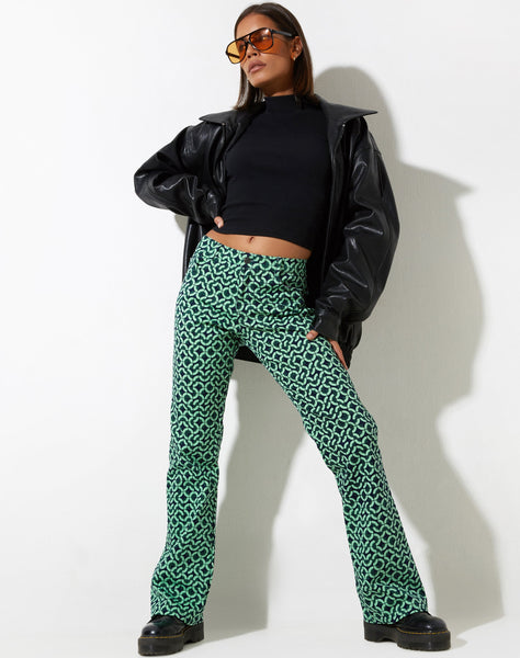 image of Jopan Trouser in Retro Tile Green