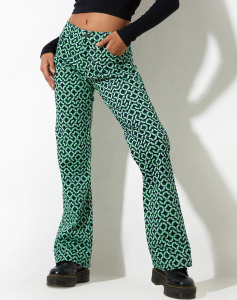 image of Jopan Trouser in Retro Tile Green