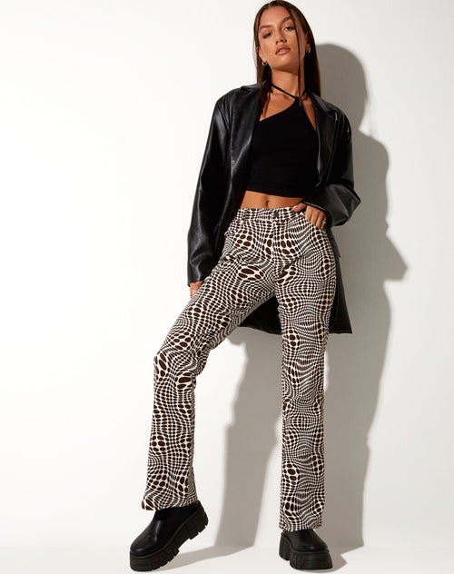 Image of Jopan Flare Trouser in Optic Polka