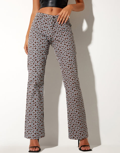 Image of Jopan Flare Trouser in Retro Tile