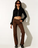 Image of Jopan Flare Trouser in Wavy Flower Brown