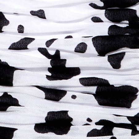 Jora Mini Skirt in Flock Dalmation Black and White