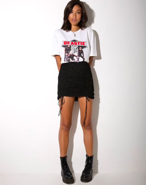 Jora Mini Skirt in Black Flock Flutterby