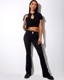 Jose Crop Top in Polycrepe Black