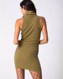 Jourdana Bodycon Dress in Jumbo Rib Olive