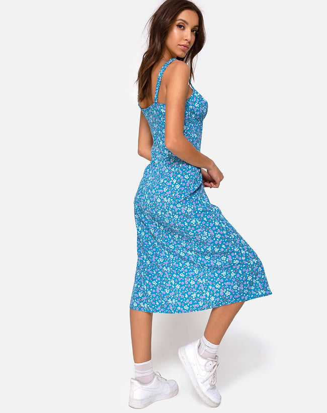 Jova Midi Dress in Bloom Baby Blue