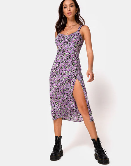 Xier Midi Dress in Lilac