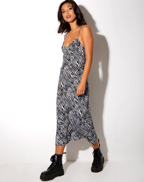 Image of Juvina Slip Dress in Classic Zebra