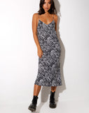 Image of Juvina Slip Dress in Classic Zebra