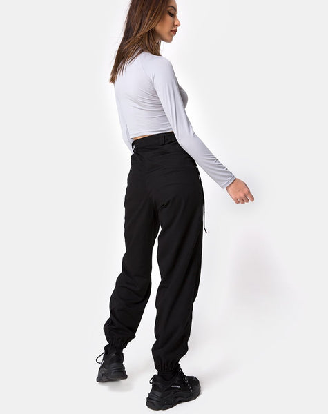 Jubie Cargo Trouser in Black Drill