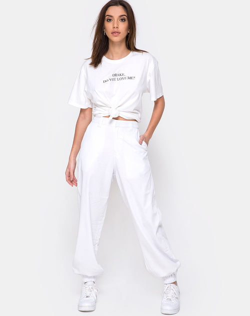 Jubie Cargo Trouser in White Drill