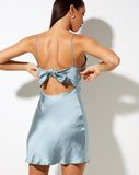 Image of JUDITH DRESS SATIN SILVER BLUE#41