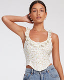 image of Julka Cami Top in Pretty Petal Ivory