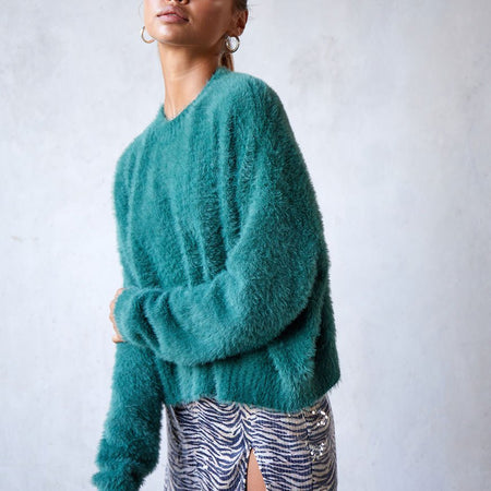 Margo Jumper in Knit Forest Green