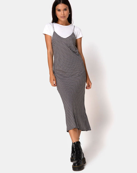 Cecile Dress in Plaid Lilac