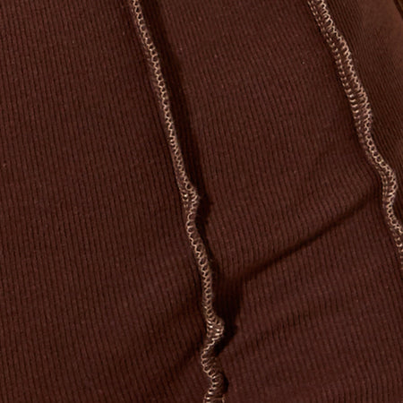 Kala Shorts in Rib Deep Mahogany with Brown Stitching