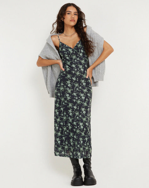 image of Kalana Maxi Dress in Pretty Floral Green