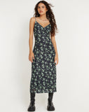 Kalana Midi Dress in Pretty Floral Green