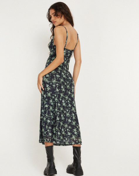 image of Kalana Maxi Dress in Pretty Floral Green