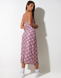 IMAGE OF Kalana Maxi Dress in Pink Blurred Check