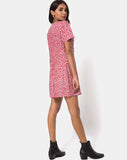 Kalea Dress in Ditsy Rose Red and Silver