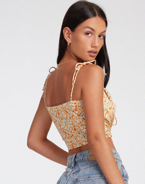 image of Kali Cami Top in Ditsy Tangerine