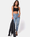 Kalica Crop Top in Rib Black