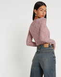 image of Kalisha Long Sleeve Top in Spring Rose Dusty Pink