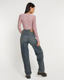 image of Kalisha Long Sleeve Top in Spring Rose Dusty Pink