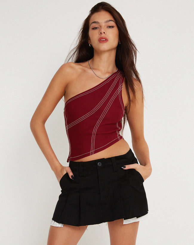 Image of Kamaida Crop Top in Tailoring Redwood