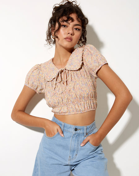 Aley Crop Top in Washed Ditsy