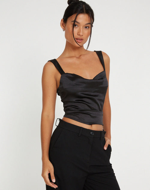 image of Kanaya Top in Satin Black