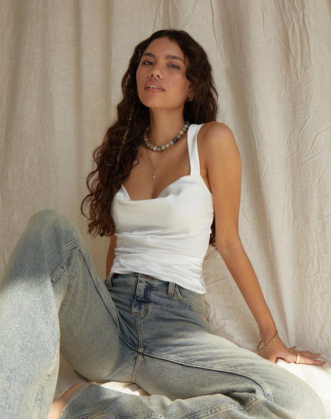 image of Kanaya Top in Satin Ivory