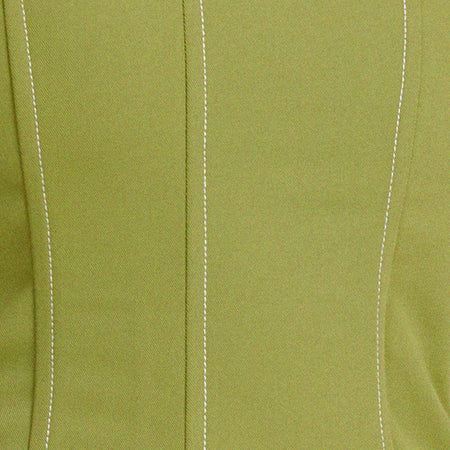 Kansa Corset Top in Pear Green with White Stitch