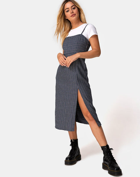 Kaoya Dress in Check Green Black