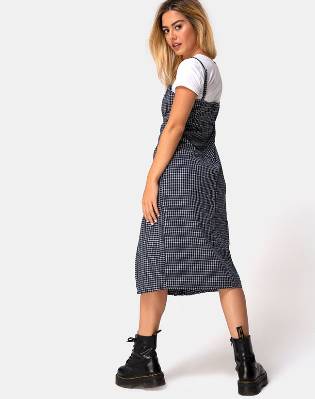 Kaoya Dress in Check Green Black