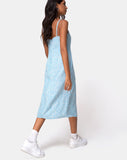 Image of Kaoya Midi Dress in Ditsy Rose Blue