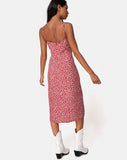 Kaoya Midi Dress in Ditsy Rose Red