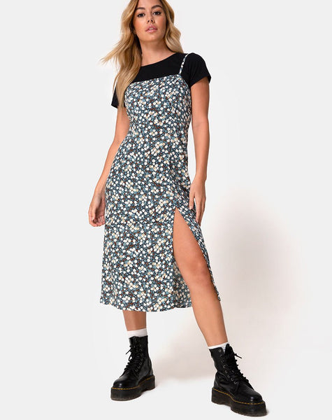 Kaoya Dress in Floral Field Navy