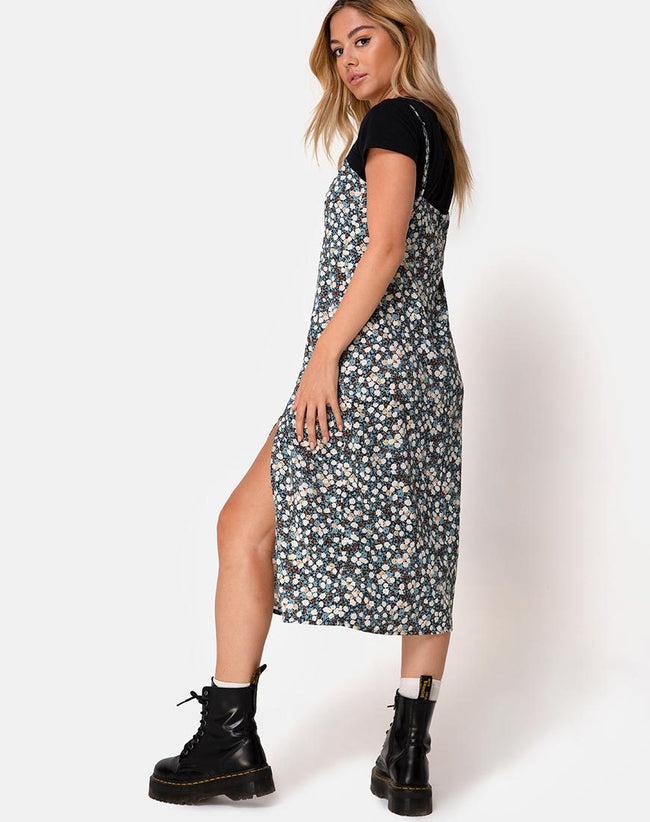 Kaoya Dress in Floral Field Navy