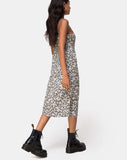 Kaoya Midi Dress in Floral Field Olive