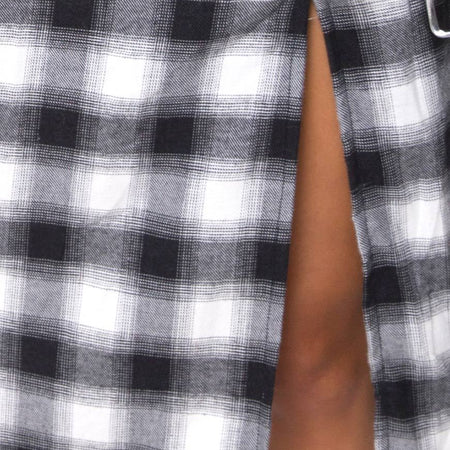 Kaoya Dress in Plaid Black White