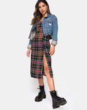 Kaoya Dress in Plaid Red Green Yellow Black