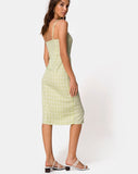 Kaoya Midi Dress in Sage Check