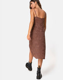 Image of Kaoya Midi Dress in Satin Rose Chocolate