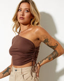 Image of Kara Crop Top in Lycra Deep Mahogany