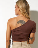 Image of Kara Crop Top in Lycra Deep Mahogany