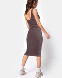 Kardie Bodycon Dress in Mocha Velvet Rib