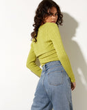 Image of Gya Long Sleeve Top in Knit Olive