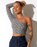 Image of Karine Crop Top in Optic Square Black and White